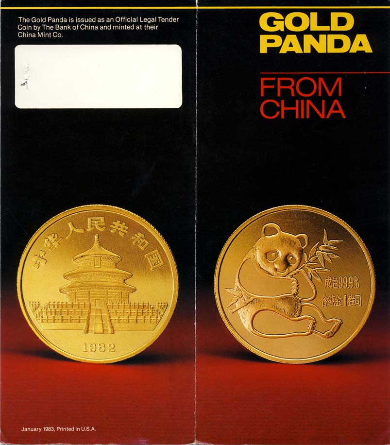 Gold Panda Coin Brochure 1982 Gold Panda Coins Brochure 1982