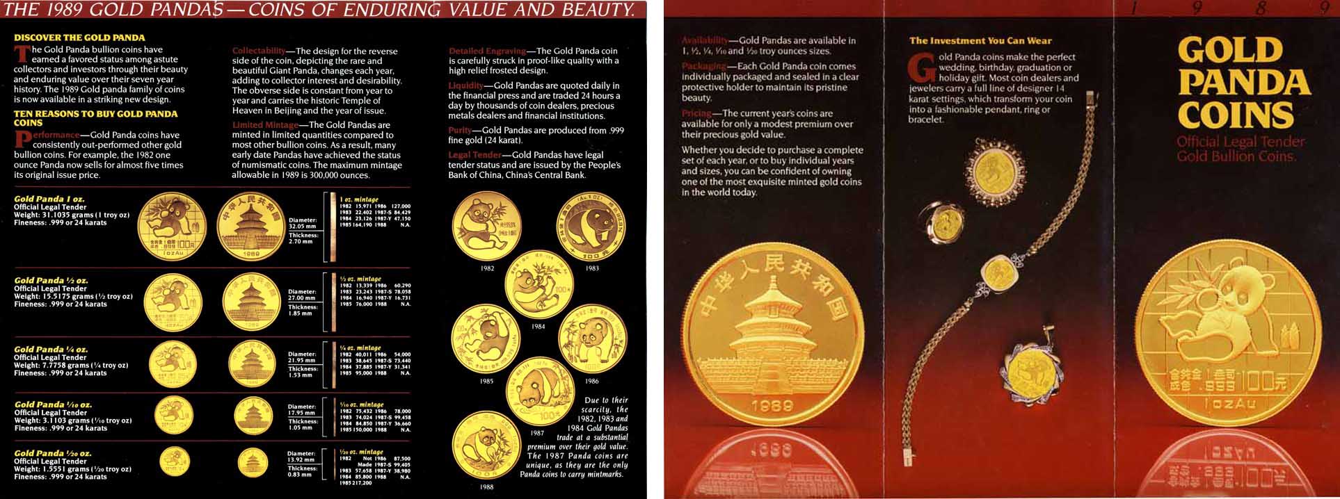 Gold Panda Coin Brochure 1989