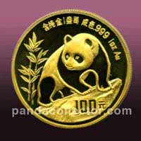 1990 Gold Panda coin 1 oz.