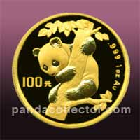 1996 Gold Panda coin 1 oz.
