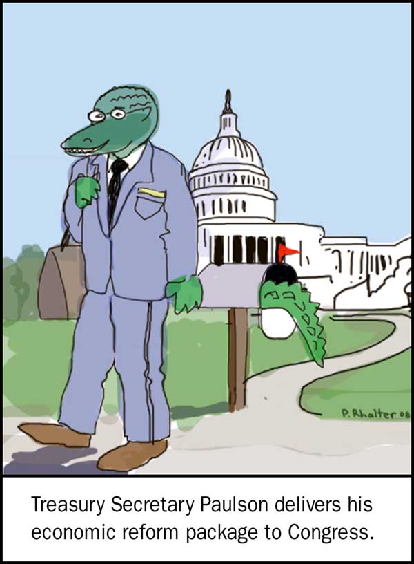 Treasury Secretary Henry Paulson economic reforms cartoon