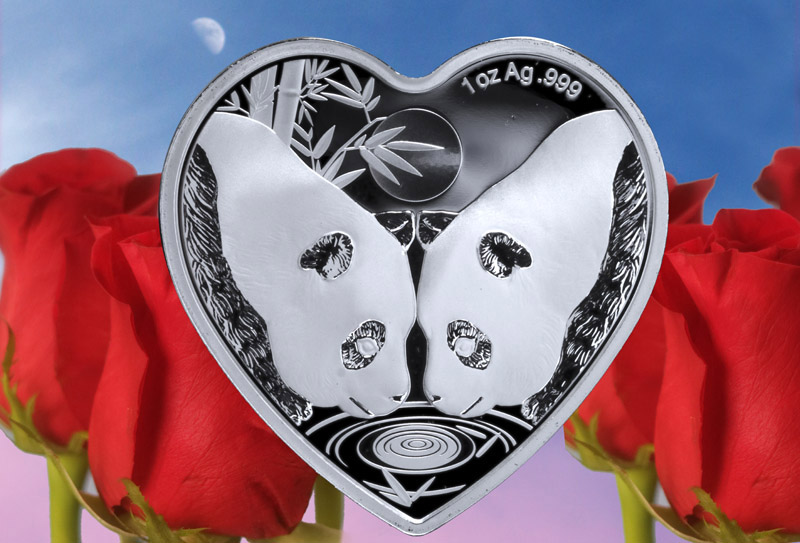 Valentine Bamboo Panda coin medal